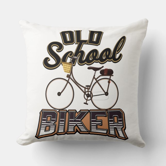 Radfahrer der Old School Kissen (Vorderseite)