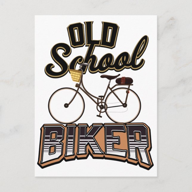 Radfahrer der Old School Postkarte (Vorderseite)