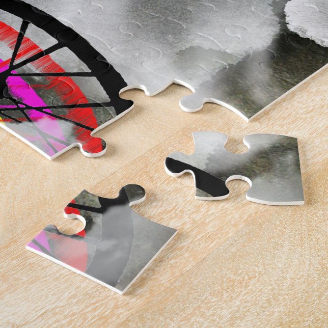 Radfahrer, die in die Wolken radfahren Puzzle (Seite)