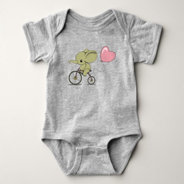 Radfahrer Elephant Baby Strampler (Vorderseite)
