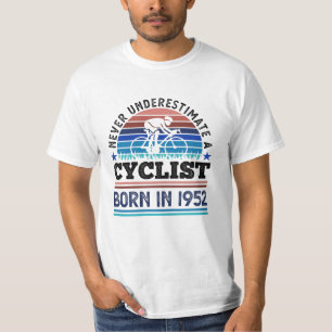 Radfahrer geboren im Jahr 1952 70. Geburtstagsgesc T-Shirt