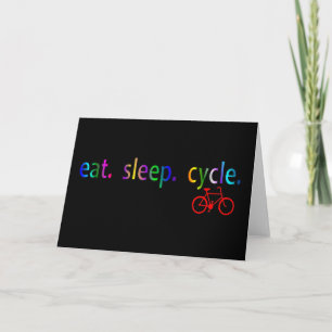 Radfahrer-Geschenke zum Thema Essen Schlafen Radfa Karte