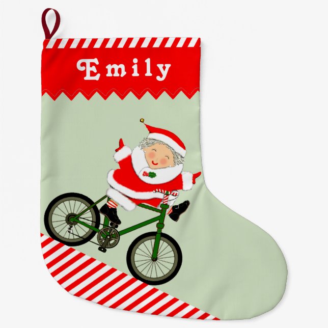 Radfahrer großer Weihnachts-Strumpf Weihnachtsstrumpf (Vorderseite)