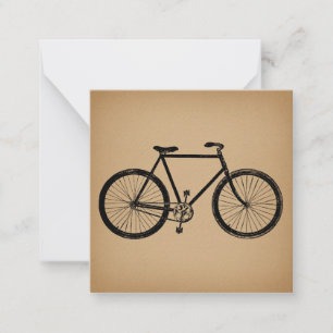 Radfahrer Illustration Vintag Brown Cycling Mitteilungskarte