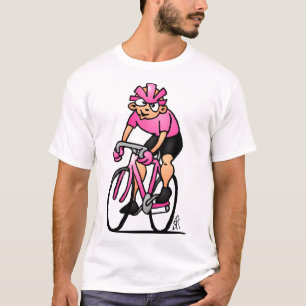 Radfahrer im Maglia Rosa T-Shirt