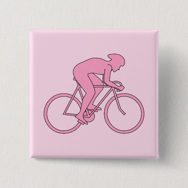 Radfahrer in Rosa Button (Vorderseite)