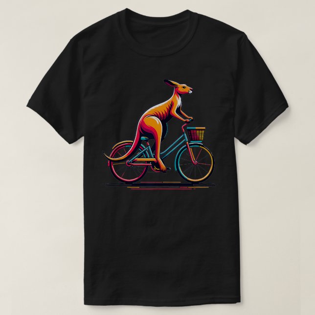 Radfahrer Kangaroo Rad Fahrrad Australisches Tier T-Shirt (Design vorne)