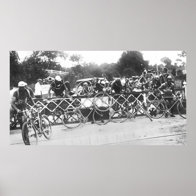 Radfahrer können auf der Bahnübergang Tour de F ni Poster (Vorne)