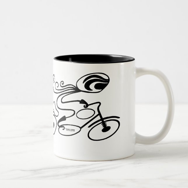 "RADFAHRER-KÜKEN" durch Mary-Ford Zweifarbige Tasse (Rechts)