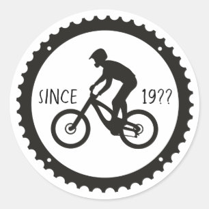 Radfahrer-Logo Runder Aufkleber