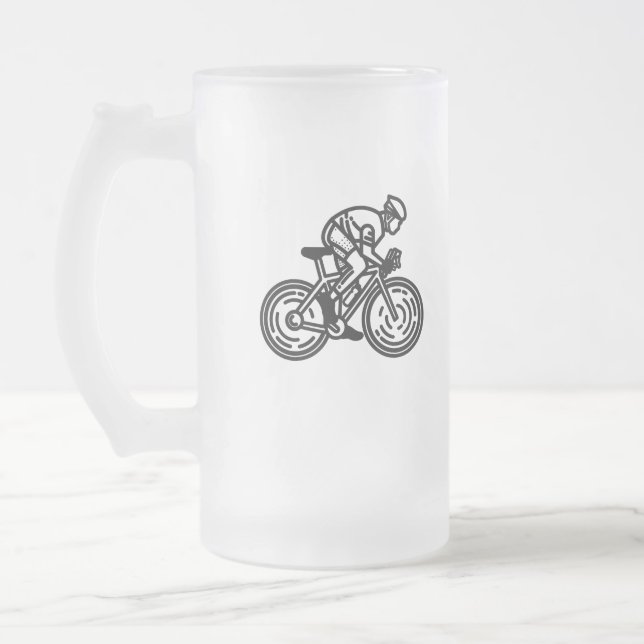 Radfahrer Mattglas Bierglas (Links)