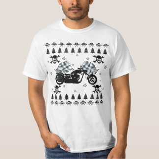 Radfahrer-Motorrad-Schädel-hässliche T-Shirt