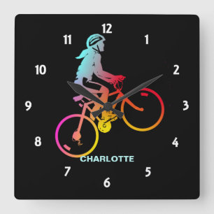 Radfahrer Outdoor Sport Personalisiert Quadratische Wanduhr