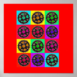 Radfahrer-Plakat der Kettenrad-POPART Poster