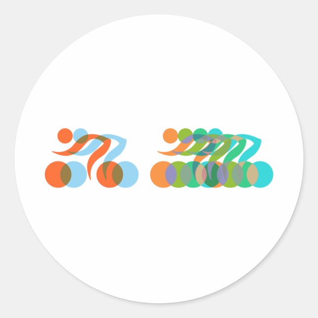 Radfahrer, Radfreaks Runder Aufkleber (Vorderseite)
