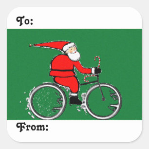 Radfahrer-Radtour-Geschenkanhänger Quadratischer Aufkleber