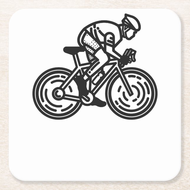 Radfahrer Rechteckiger Pappuntersetzer (Vorderseite)
