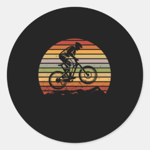 Radfahrer Retro Vintage Mountainbike-Fahrrad-Gesch Runder Aufkleber