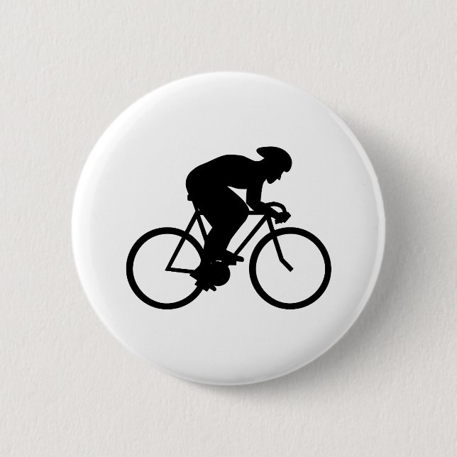 Radfahrer-Schattenbild Button (Vorderseite)