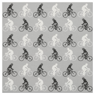 Radfahrer Silhouette Muster Schwarz-weiß Stoff