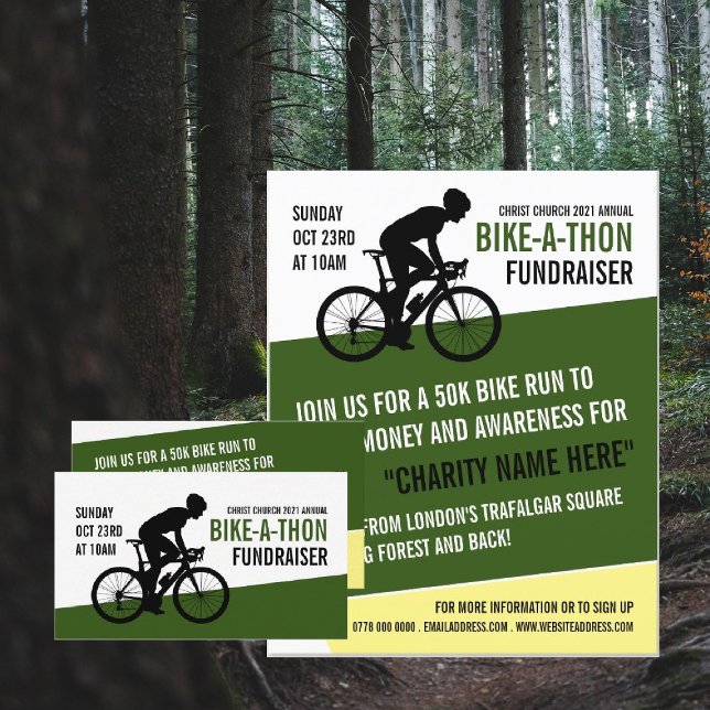 Radfahrer-Silhouette, Wohltätigkeit Bike-a-Thon-Ve Flyer (Von Creator hochgeladen)