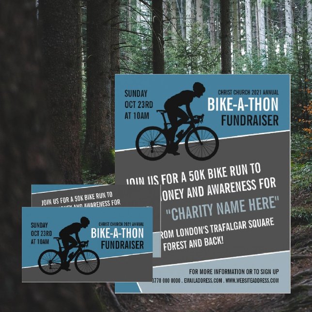 Radfahrer-Silhouette, Wohltätigkeit Bike-a-Thon-Ve Visitenkarte (Von Creator hochgeladen)