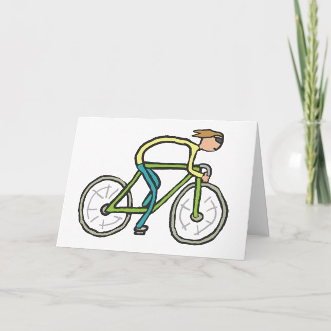 Radfahrer Stickman Karte (Vorderseite)