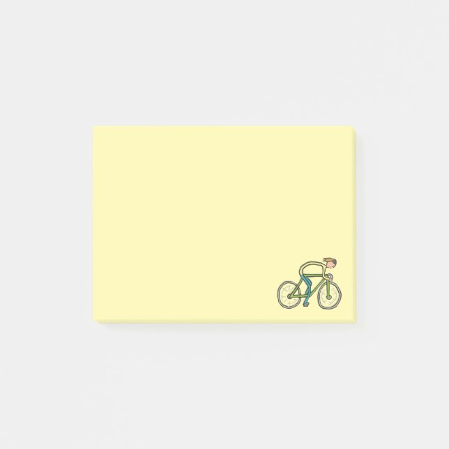 Radfahrer Stickman Post-it Klebezettel (Vorderseite)
