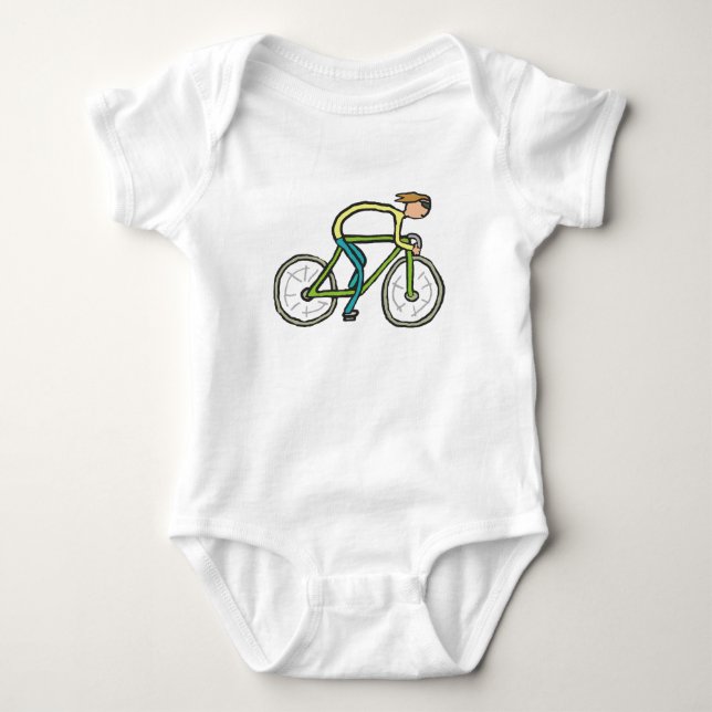 Radfahrer-Strichmännchen Baby Strampler (Vorderseite)
