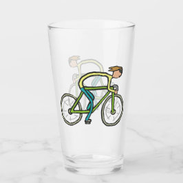 Radfahrer-Strichmännchen Glas