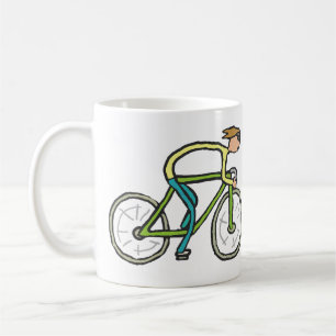 Radfahrer-Strichmännchen Kaffeetasse