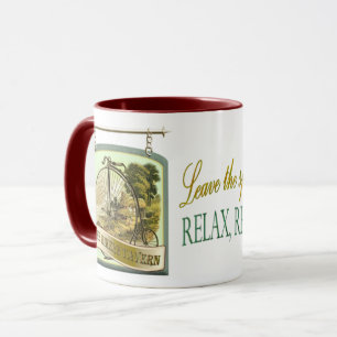 Radfahrer-Taverne-Kneipen-Zeichen Tasse