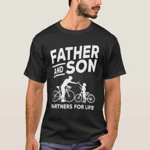 Radfahrer Vater und Junge T-Shirt