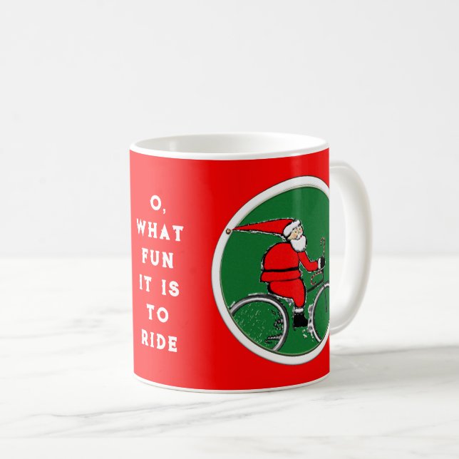 Radfahrer Weihnachten Tasse (VorderseiteRechts)