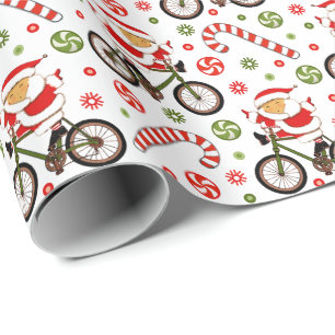 Radfahrer Weihnachts-Wrapping Papier Geschenkpapier