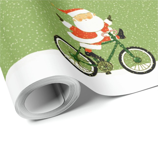 Radfahrer Weihnachtsfahrradgeschenk Geschenkpapier (Rolleneckpunkt)