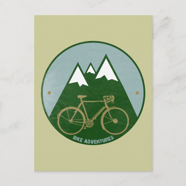 Radfahrerabenteuer, Berge Postkarte (Vorderseite)