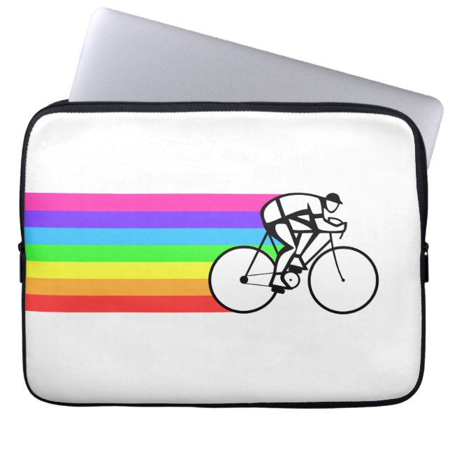 Radfahrerin Laptopschutzhülle (Vorderseite)