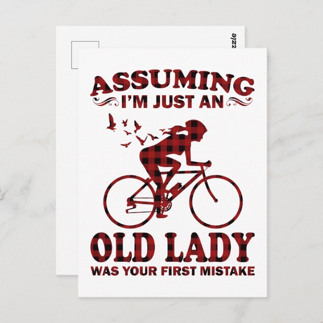 Radfahrerin vorausgesetzt, ich bin nur eine alte D Postkarte (Vorne/Hinten)