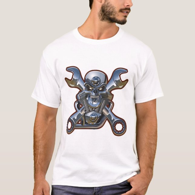 Radfahrerschädel T-Shirt (Vorderseite)