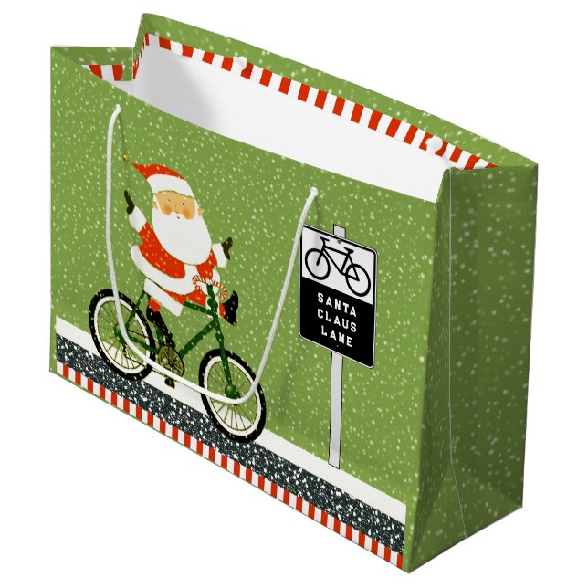 Radfahrerurlaub Große Geschenktasche Geschenktüte (Vorderseite Schrägansicht)
