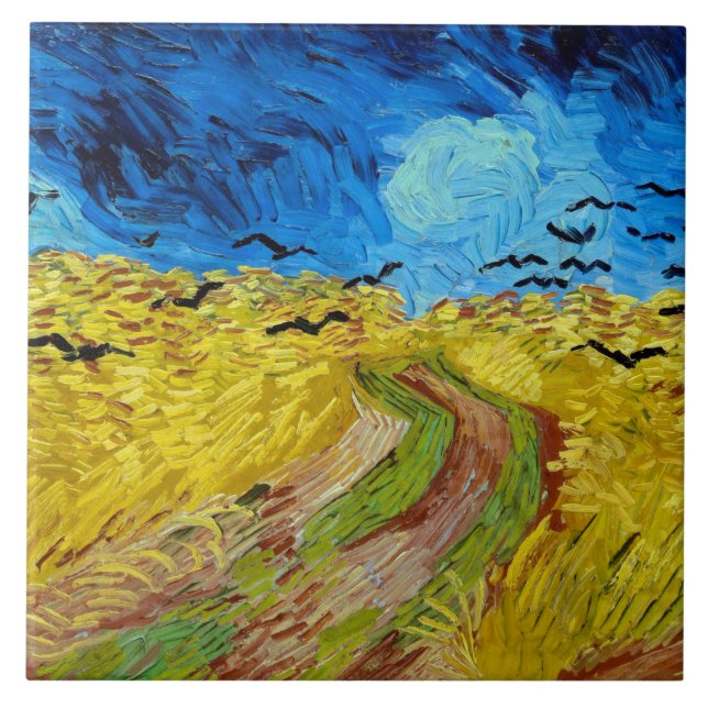 Radfeld mit Krähen, Van Gogh Fliese (Vorderseite)