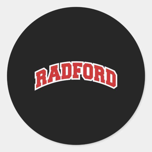 Radford Virginia Varsity Style Runder Aufkleber (Vorderseite)