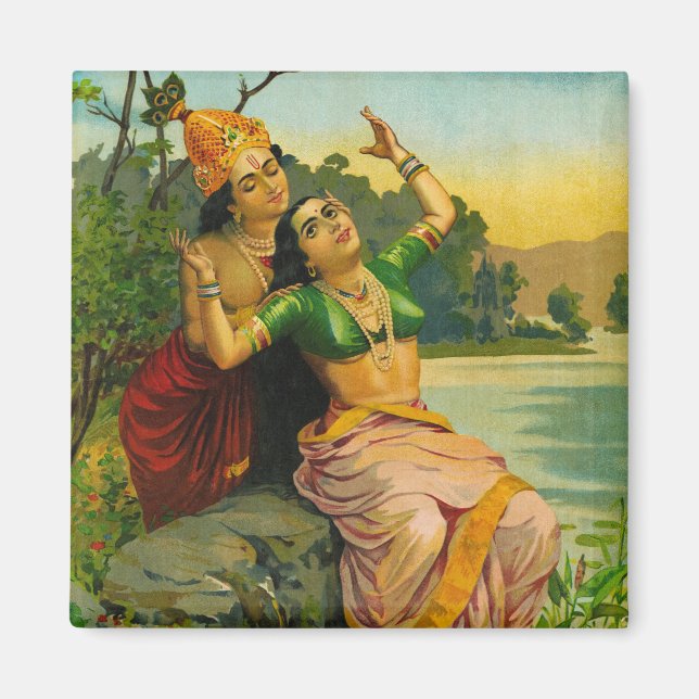 Radha Bilas von Raja Ravi Varma Magnet (Vorne)