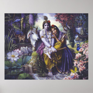 Radha Krishna All-Attraktive Couple Leinwand Poster