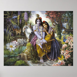 Radha Krishna All-Attraktive Couple Poster-Druck Poster