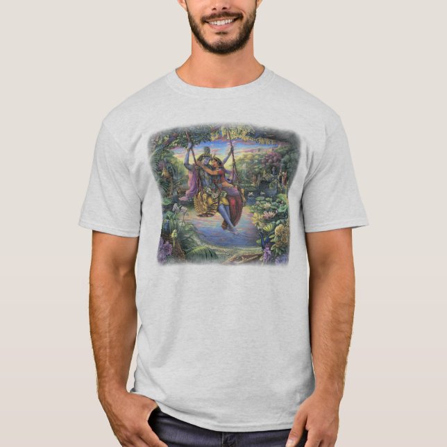 Radha Krishna auf dem Schwingen-T - Shirt (Vorderseite)