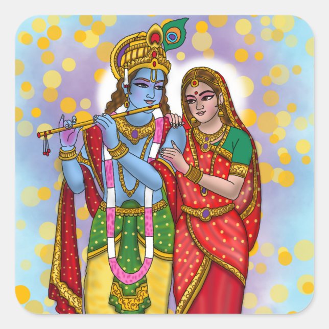 Radha Krishna Aufkleber (Vorderseite)