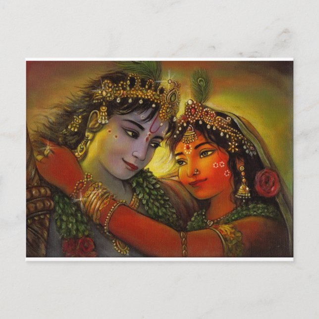 RADHA KRISHNA CLASSIC-MALERIERUNG POSTKARTE (Vorderseite)