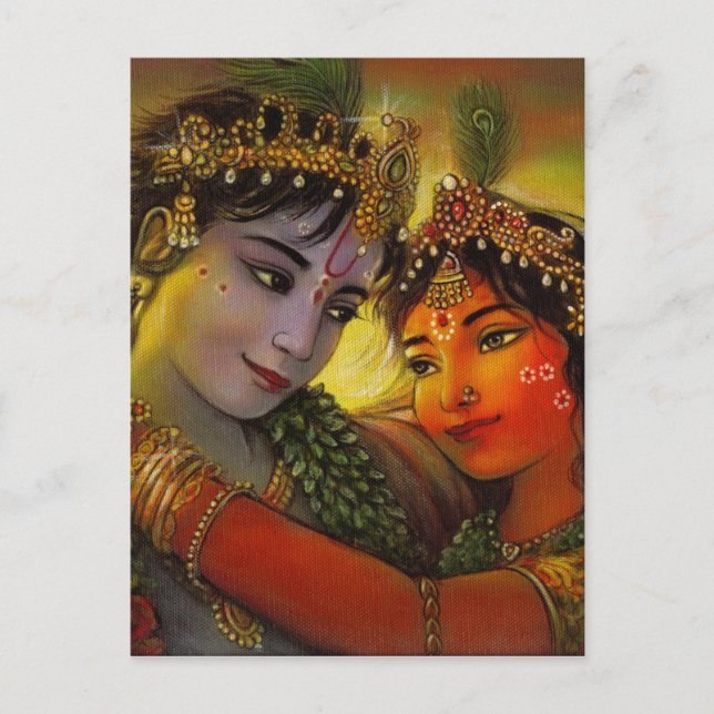 RADHA KRISHNA CLASSIC-MALERIERUNG POSTKARTE (Vorderseite)